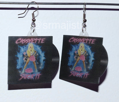 Cassyette Suck It Vinyl Album Handmade Earrings!
