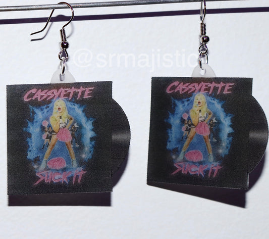 Cassyette Suck It Vinyl Album Handmade Earrings!