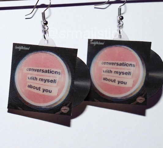 Lovelytheband Conversations with Myself About You Vinyl Album Handmade Earrings!