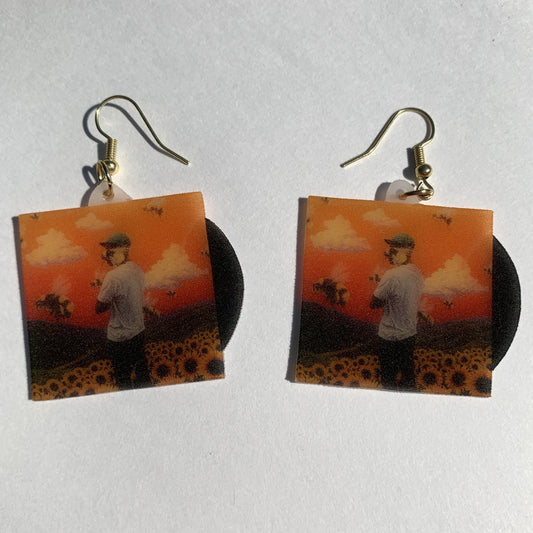 Tyler, the Creator Flower Boy Vinyl Album Handmade Earrings!