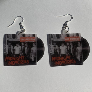 One Direction Midnight Memories Vinyl Album Handmade Earrings!
