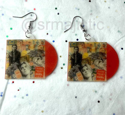 Ruel Bright Lights, Red Eyes Vinyl Album Handmade Earrings!