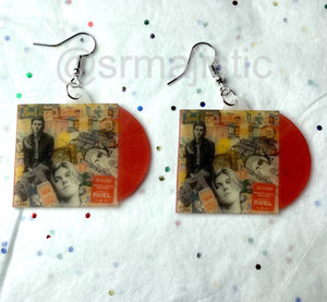 Ruel Bright Lights, Red Eyes Vinyl Album Handmade Earrings!