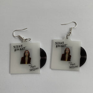 Sizzy Rocket GRRRL Punk Sessions Vinyl Album Handmade Earrings!