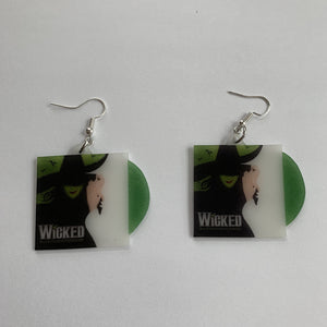 Wicked Musical Broadway Soundtrack Vinyl Album Handmade Earrings!