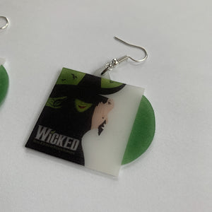 Wicked Musical Broadway Soundtrack Vinyl Album Handmade Earrings!