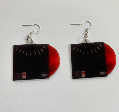 Black Panther Movie Soundtrack Vinyl Album Handmade Earrings!
