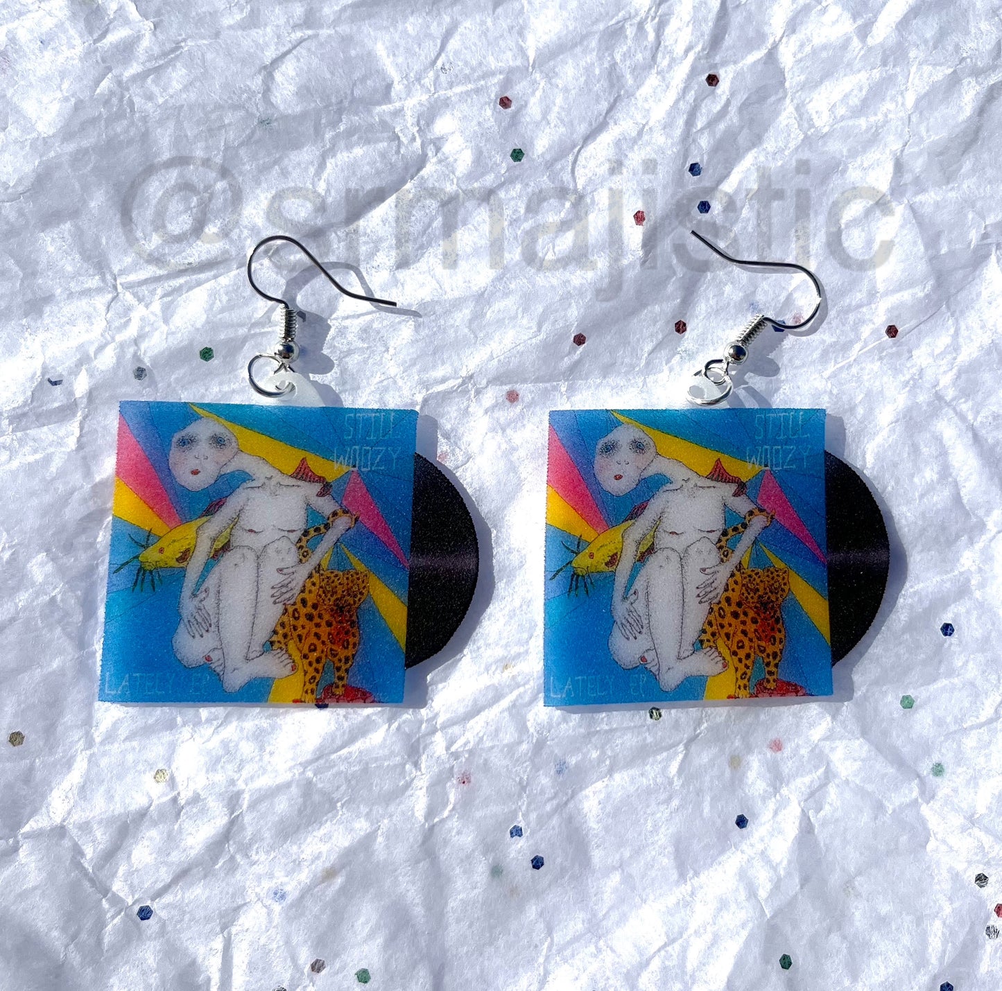 Still Woozy Lately EP Vinyl Album Handmade Earrings!