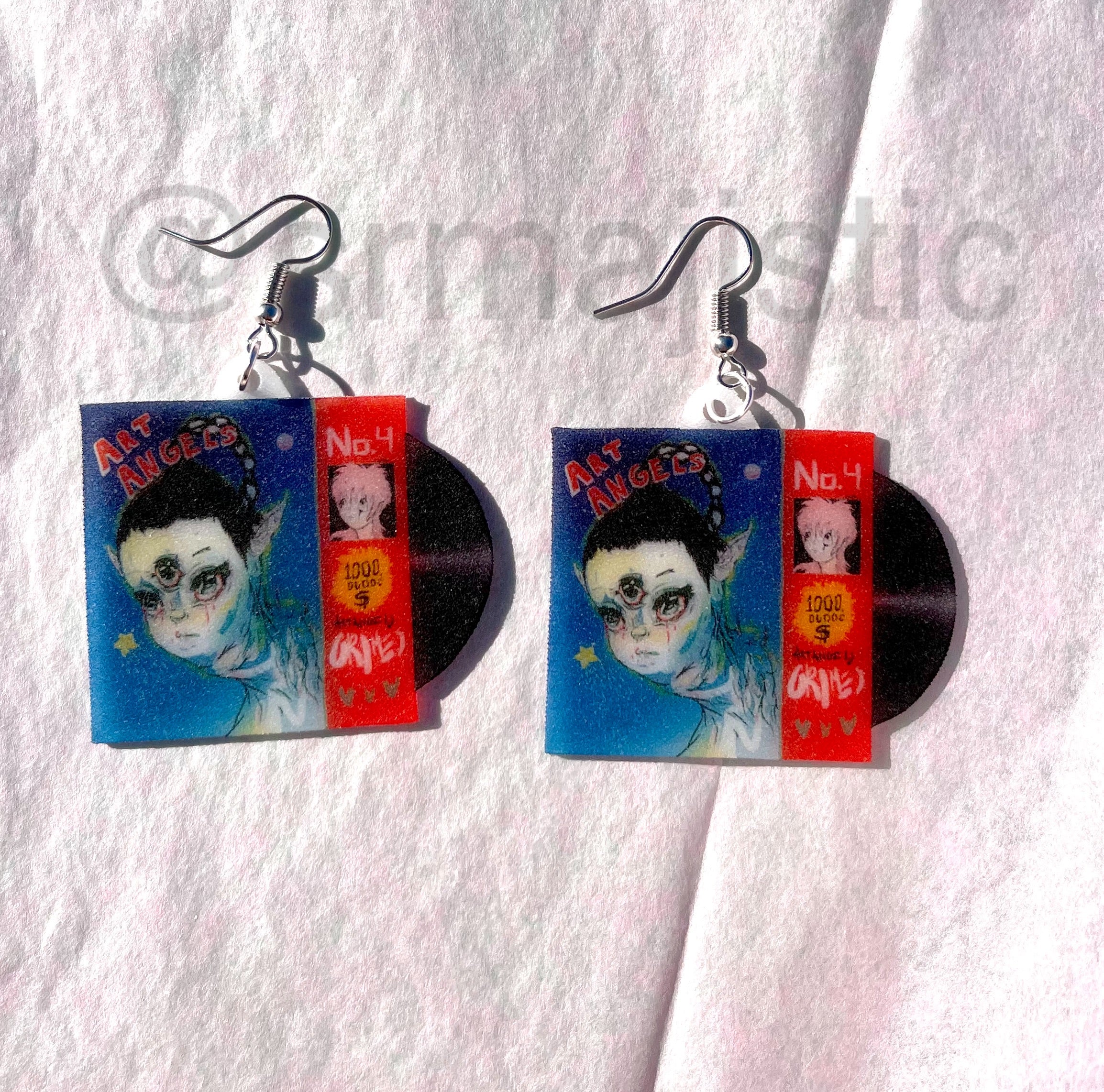 Grimes Art Angels Vinyl Album Handmade Earrings!