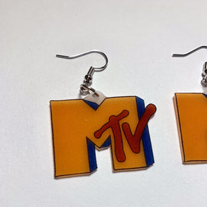 Old retro MTV Logo Handmade Earrings!