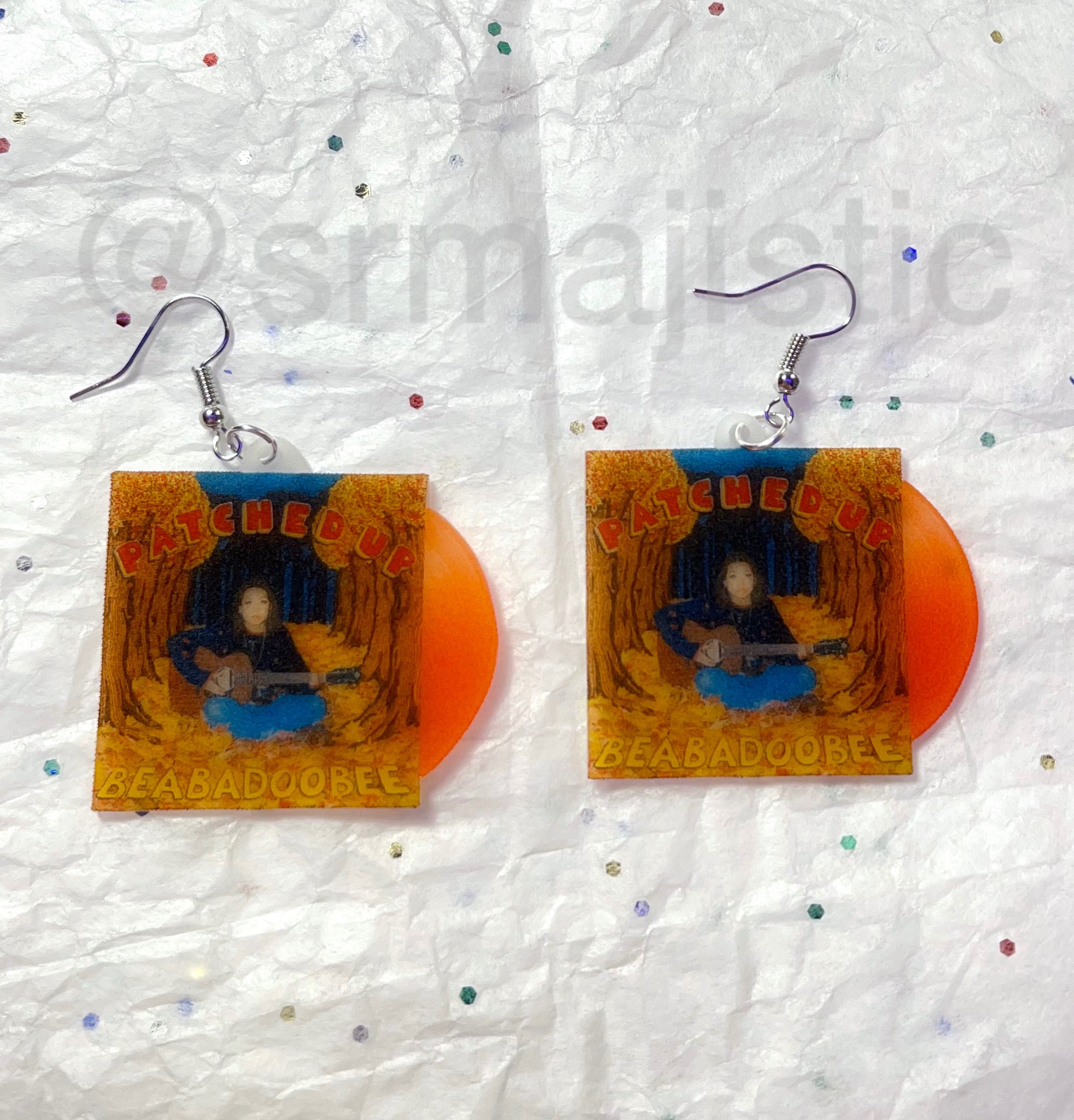 Beabadoobee Patched Up Vinyl Album Handmade Earrings!
