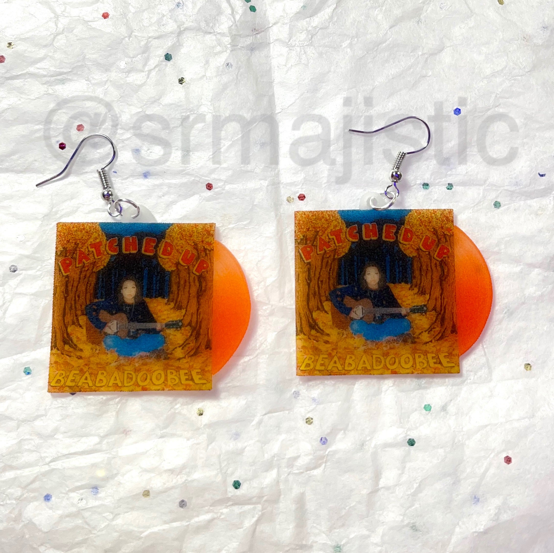 Beabadoobee Patched Up Vinyl Album Handmade Earrings!