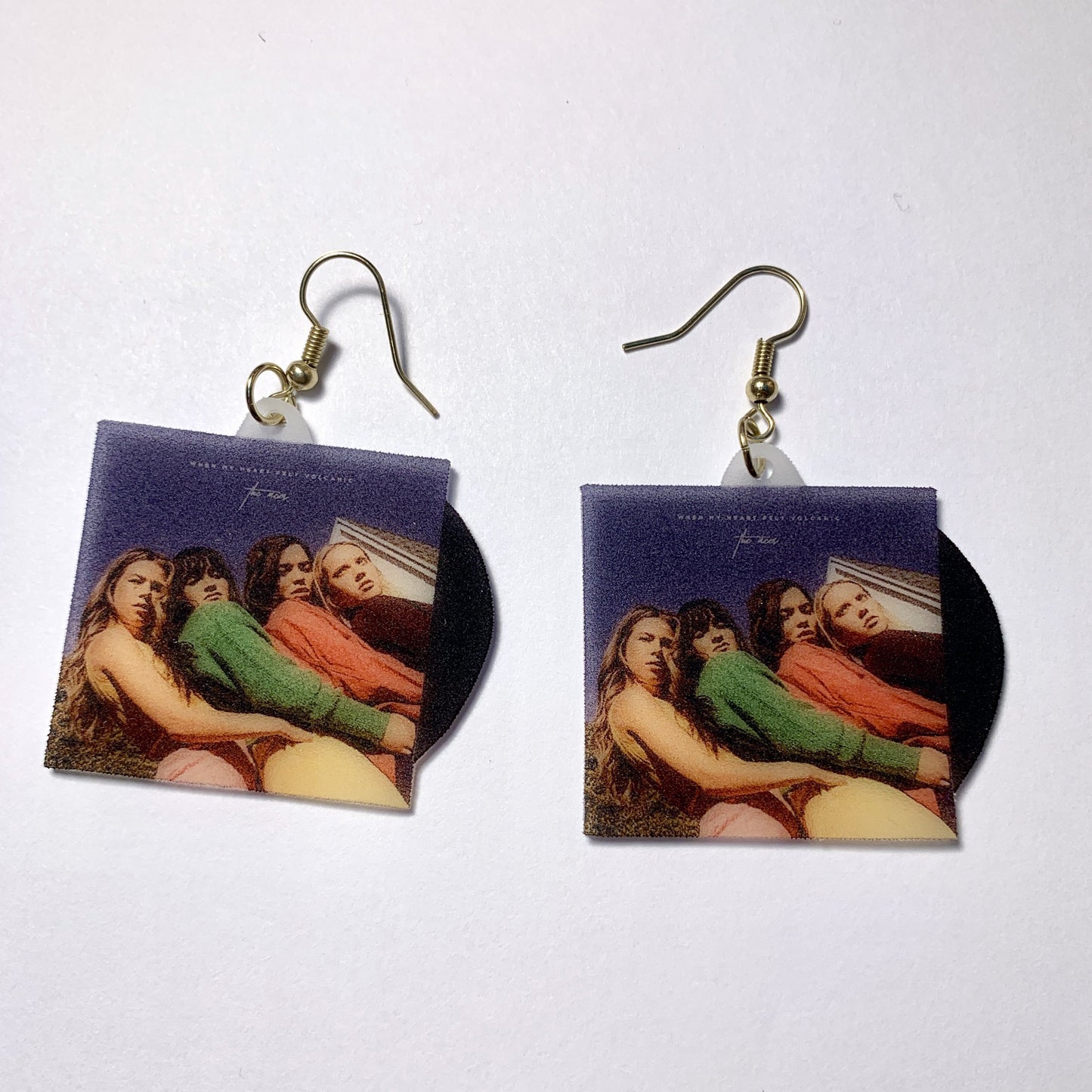The Aces When My Heart Felt Volcanic Vinyl Album Handmade Earrings!