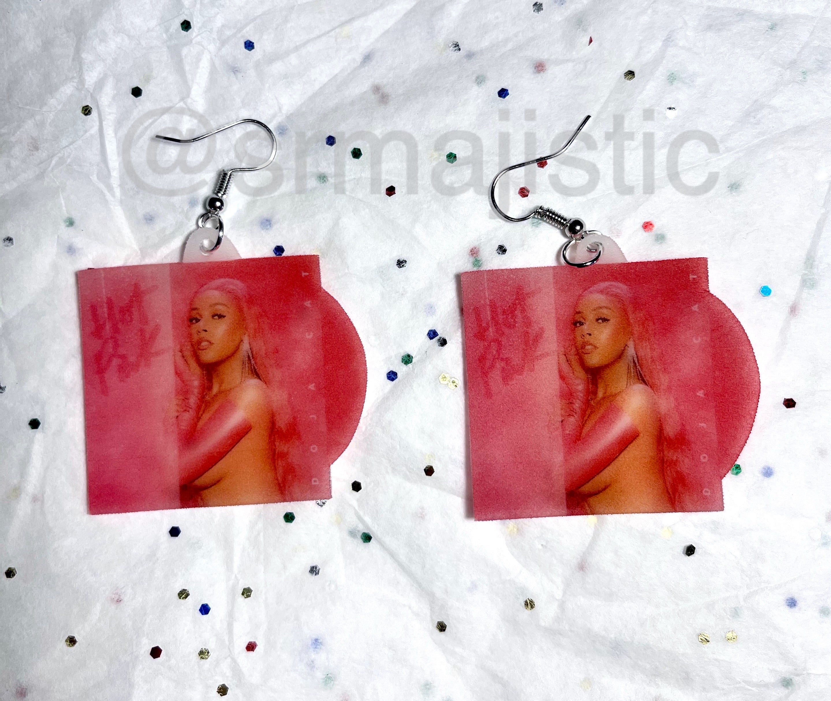 Doja Cat Hot Pink Vinyl Album Handmade Earrings!