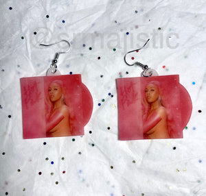 Doja Cat Hot Pink Vinyl Album Handmade Earrings!
