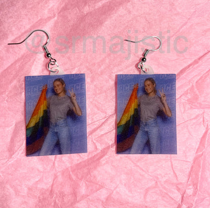 Brie Larson Says Gay Rights! Cute Handmade Earrings!