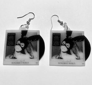 Ariana Grande Dangerous Woman Vinyl Album Handmade Earrings!