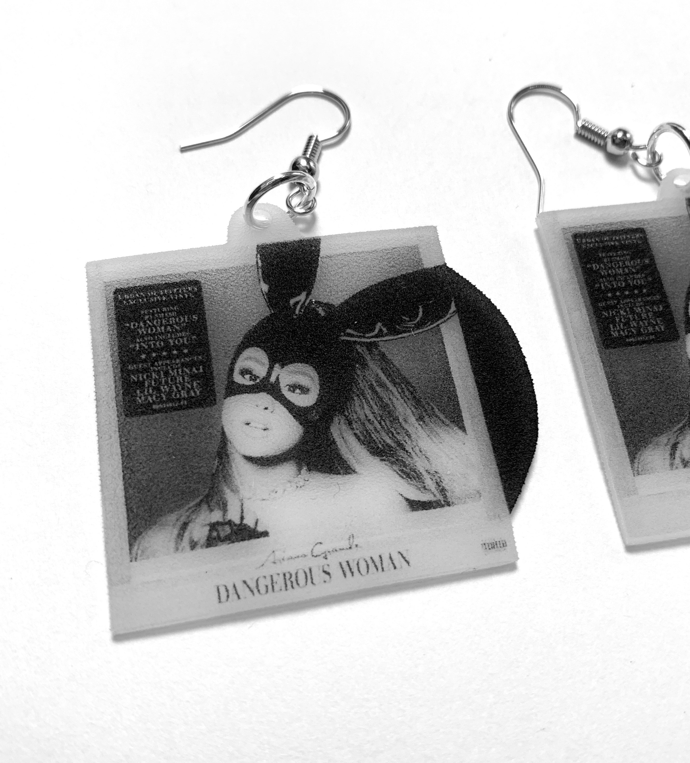 Ariana Grande Dangerous Woman Vinyl Album Handmade Earrings!
