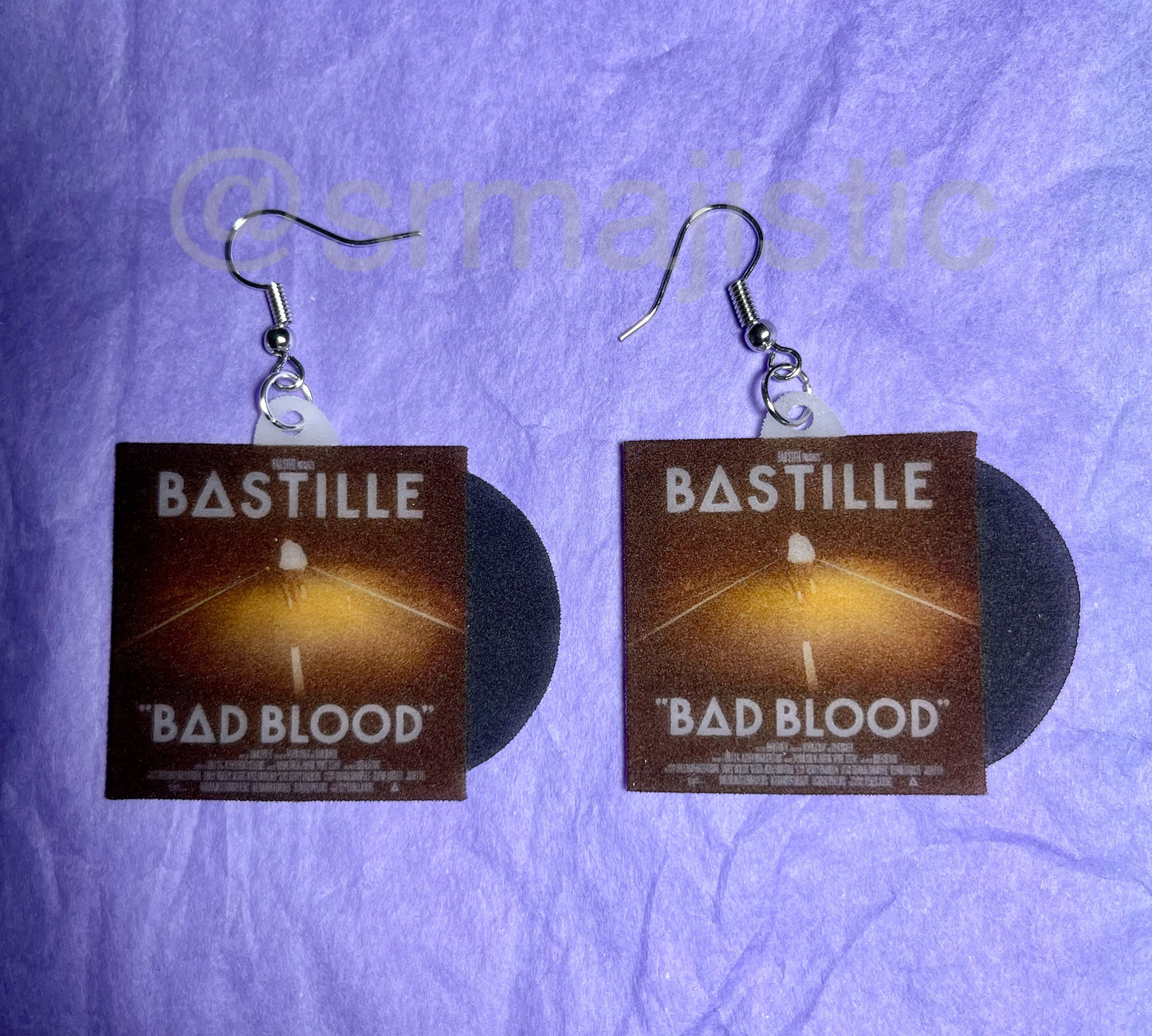 Bastille Bad Blood Vinyl Album Handmade Earrings!