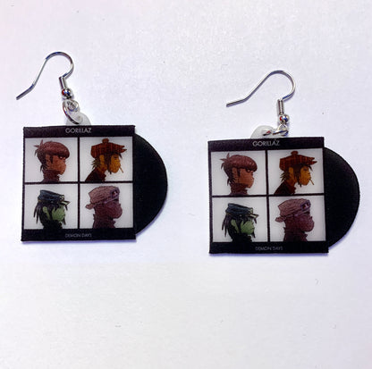 Gorillaz Demon Days Vinyl Album Handmade Earrings!