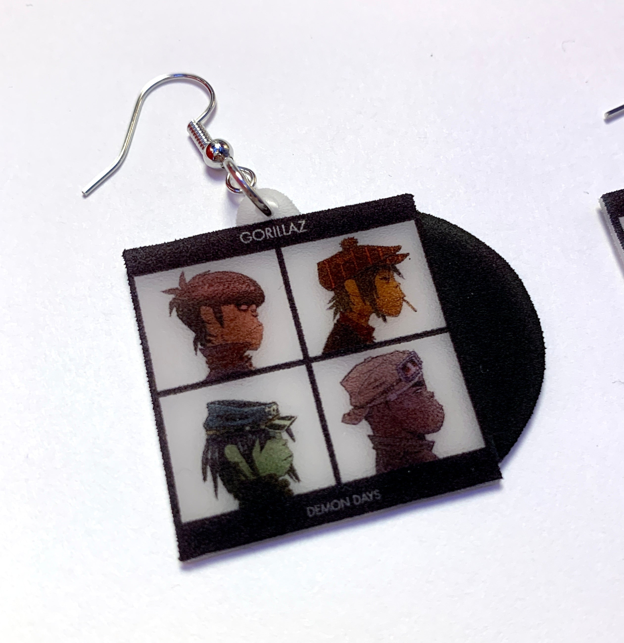 Gorillaz Demon Days Vinyl Album Handmade Earrings!