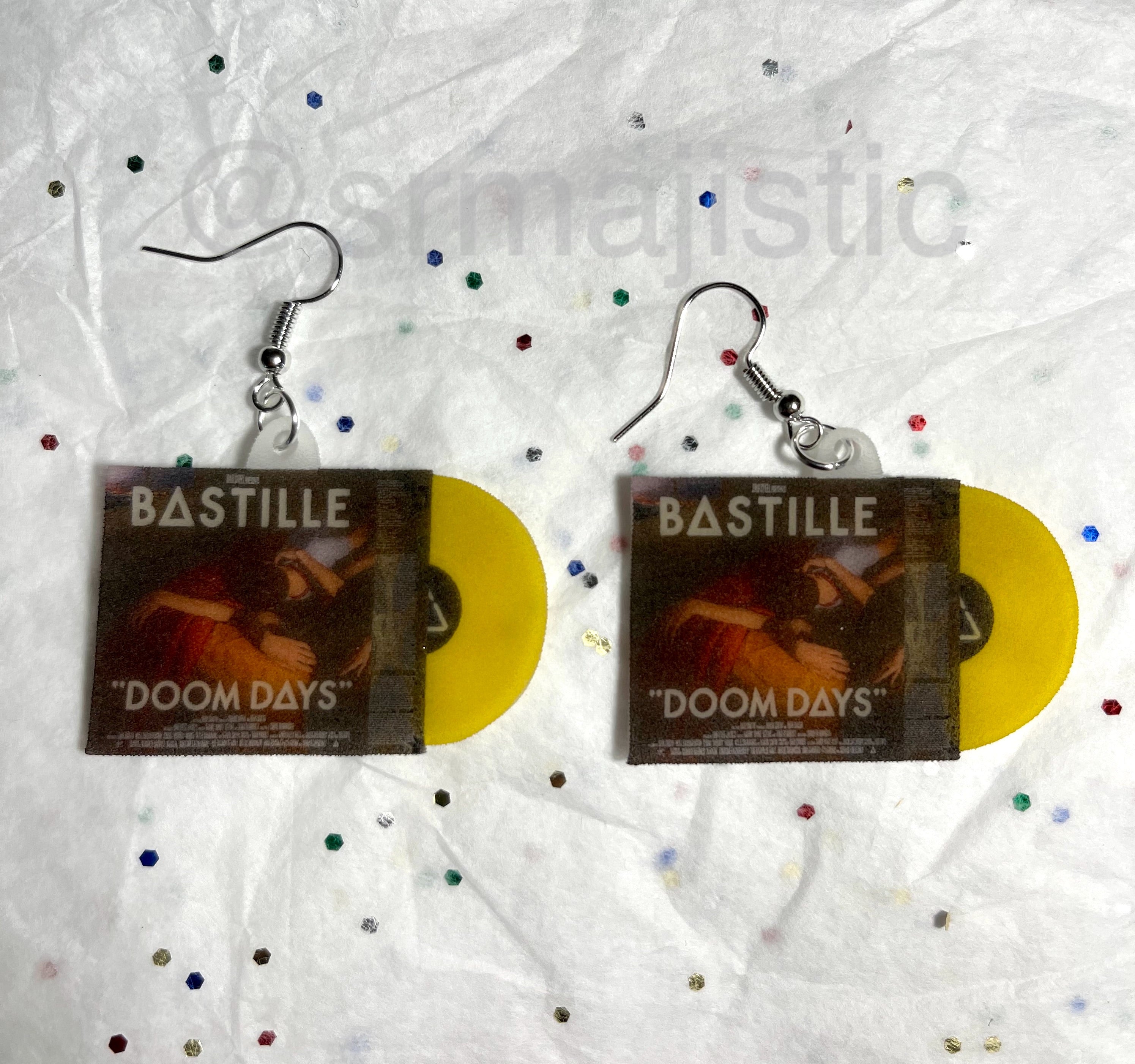 Bastille Doom Days Vinyl Album Handmade Earrings!