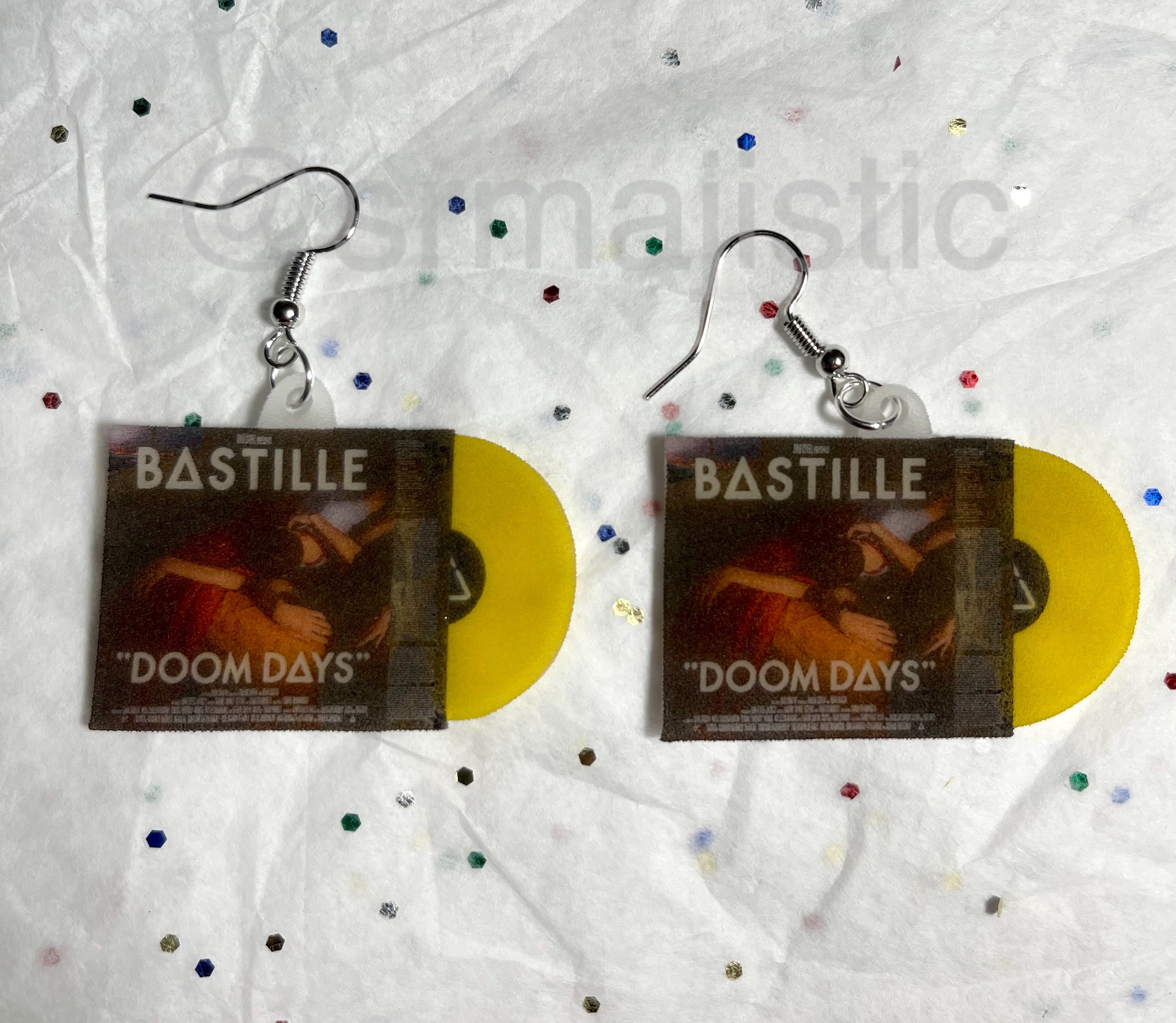 Bastille Doom Days Vinyl Album Handmade Earrings!