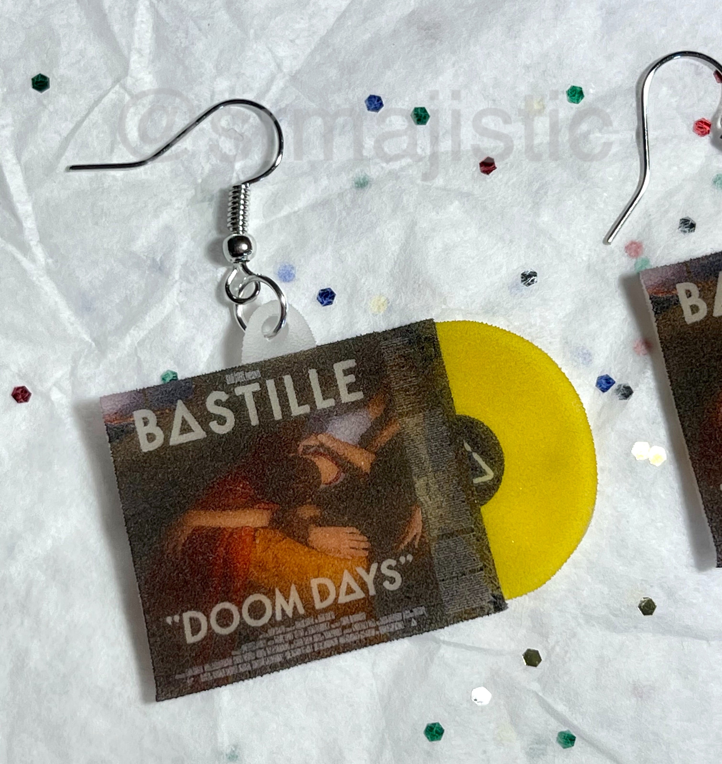 Bastille Doom Days Vinyl Album Handmade Earrings!