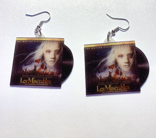 Les Miserables Movie Musical Soundtrack Vinyl Album Handmade Earrings!