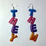 They/Them Pronoun Handmade Earrings!