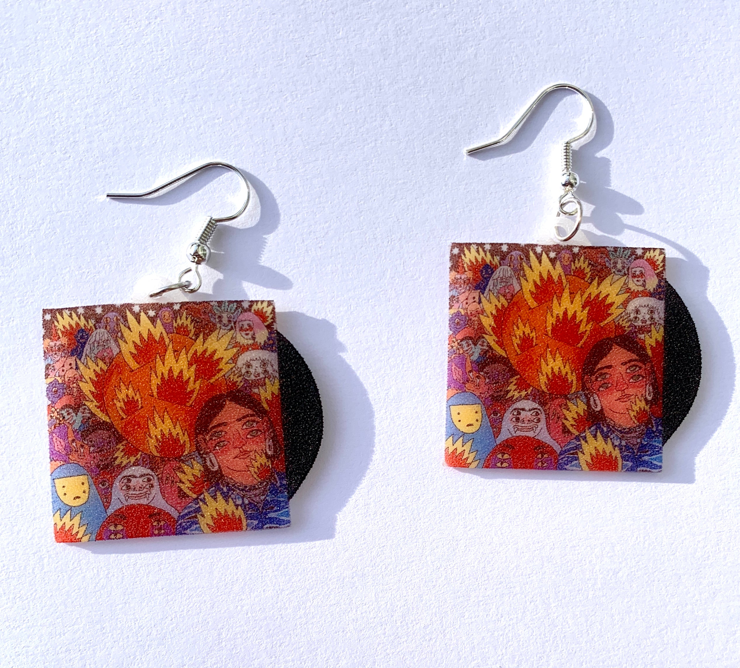 BENEE Fire on Marzz Vinyl Album Handmade Earrings!
