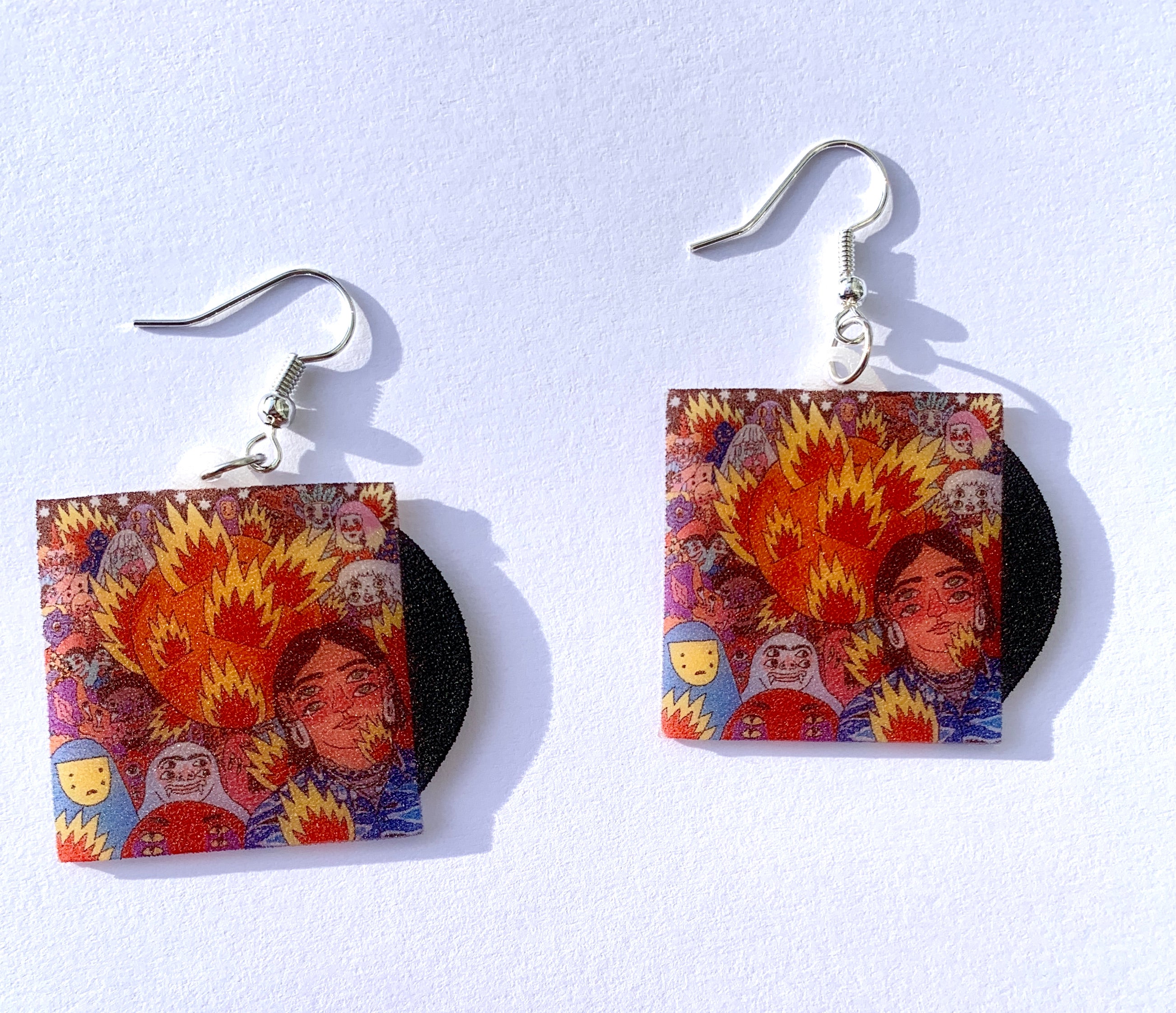 BENEE Fire on Marzz Vinyl Album Handmade Earrings!