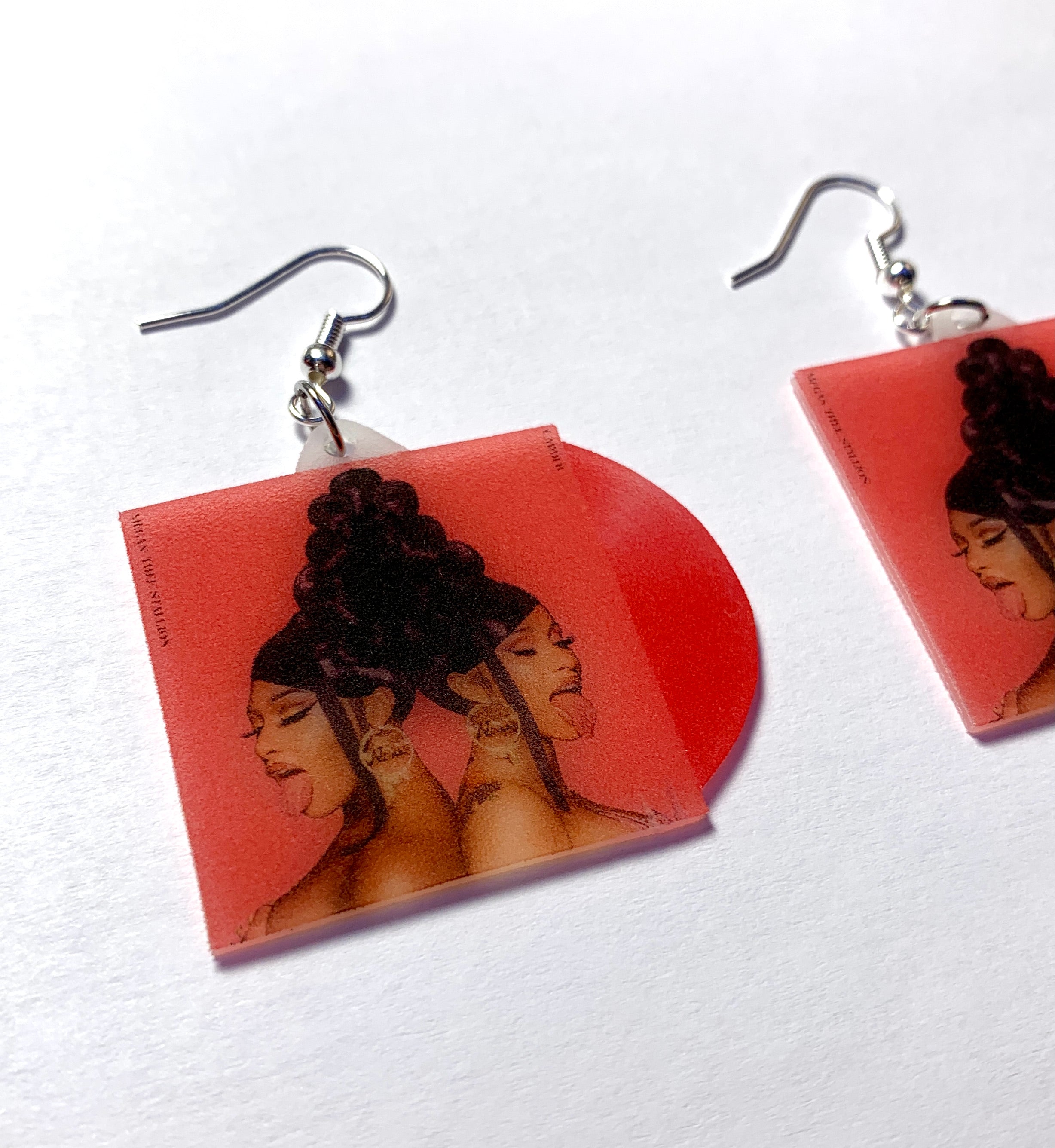Cardi B and Megan Thee Stallion WAP Vinyl Single Handmade Earrings!