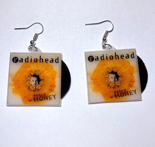 Radiohead Pablo Honey Vinyl Album Handmade Earrings!