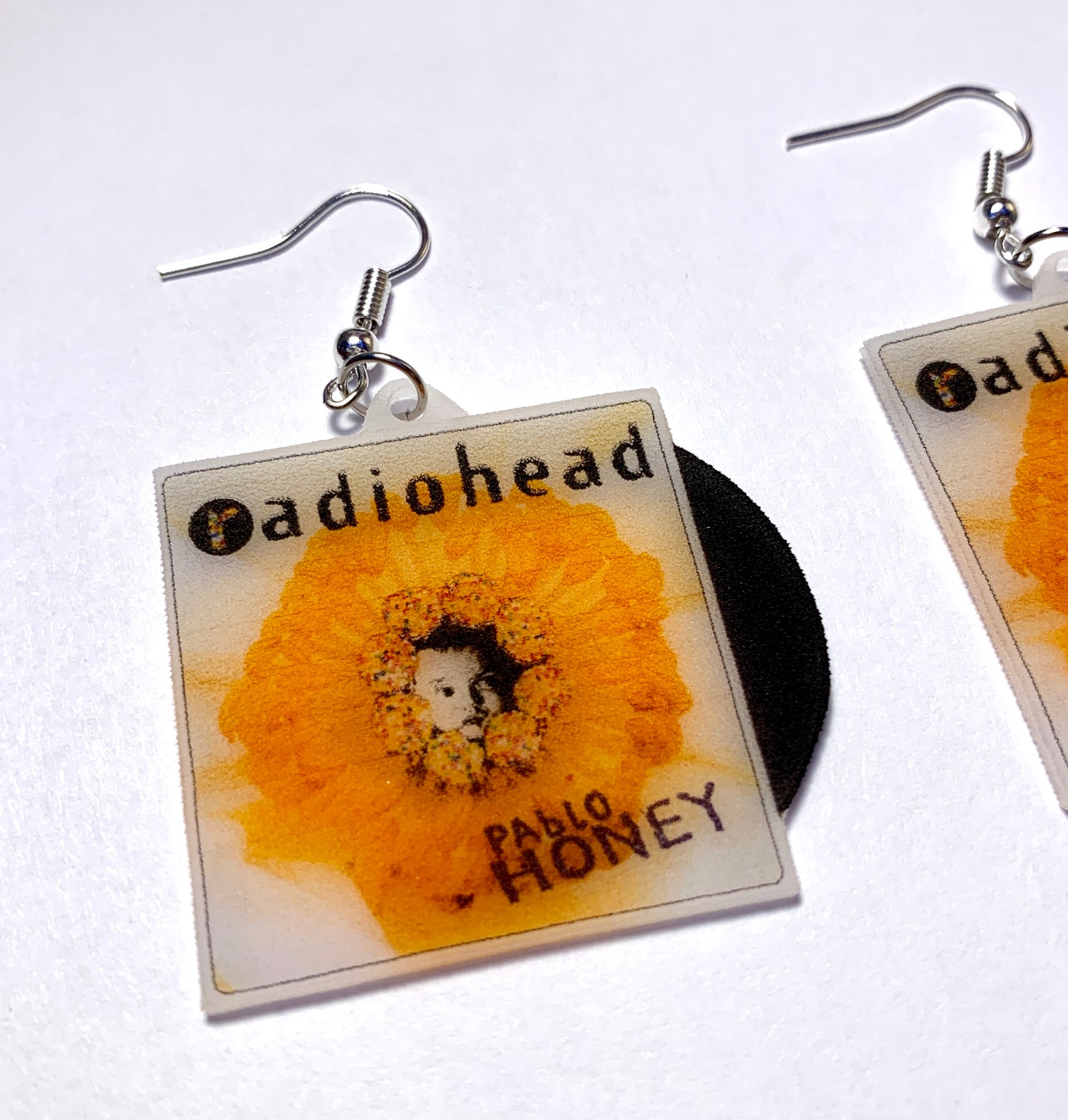 (READY TO SHIP) Radiohead Pablo Honey Vinyl Album Handmade Earrings!