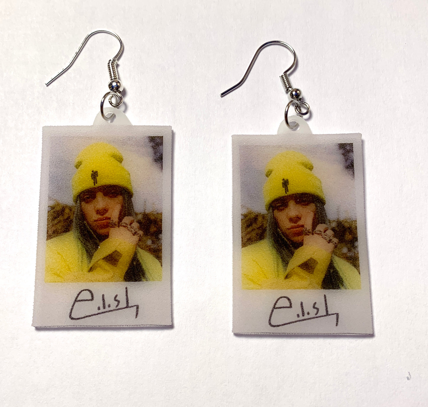 Billie Eilish Signed Polaroid Handmade Earrings!