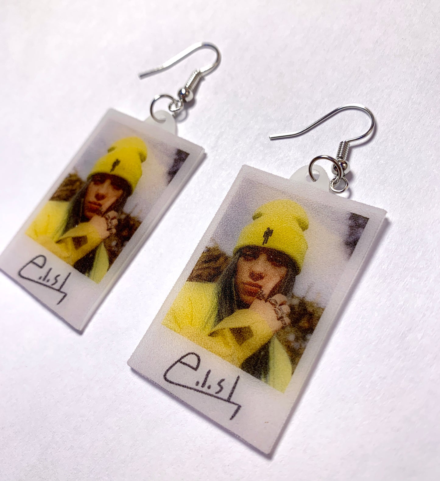 Billie Eilish Signed Polaroid Handmade Earrings!