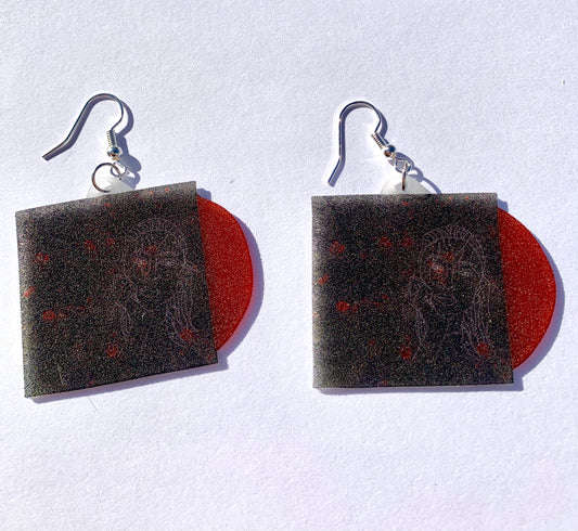 Girl in Red I Wanna Be Your Girlfriend Vinyl single Handmade Earrings!