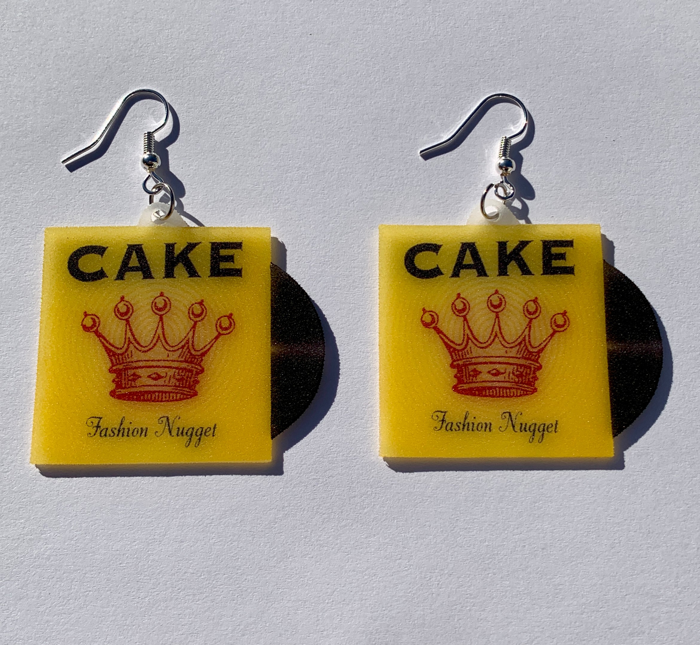 Cake Fashion Nugget Vinyl Album Handmade Earrings!