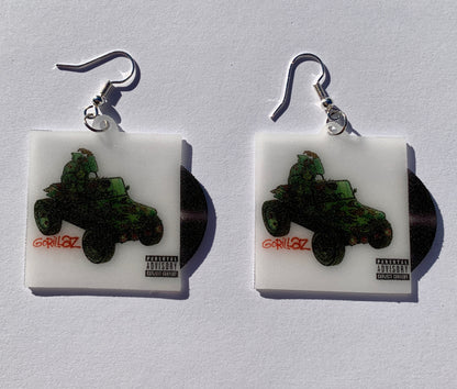 Gorillaz Self Titled Album Handmade Earrings!