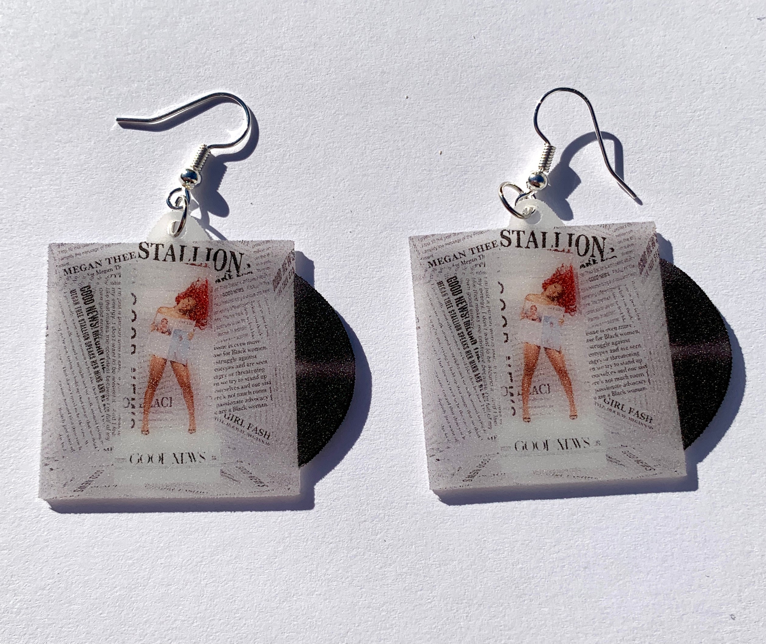 Megan Thee Stallion Good News Vinyl Album Handmade Earrings!