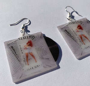 Megan Thee Stallion Good News Vinyl Album Handmade Earrings!