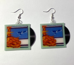 Dad Sports GF Haircut Vinyl Single Handmade Earrings!