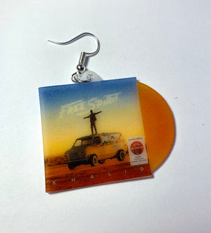 Khalid Free Spirit Vinyl Album Handmade Earrings!