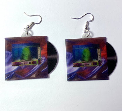 Silver Sphere Yikes! EP Vinyl Album Handmade Earrings!