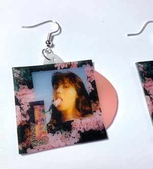 Spill Tab Cotton Candy Vinyl Single Handmade Earrings!