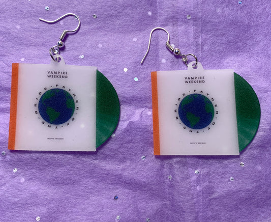 Vampire Weekend Father of the Bride Vinyl Album Handmade Earrings!