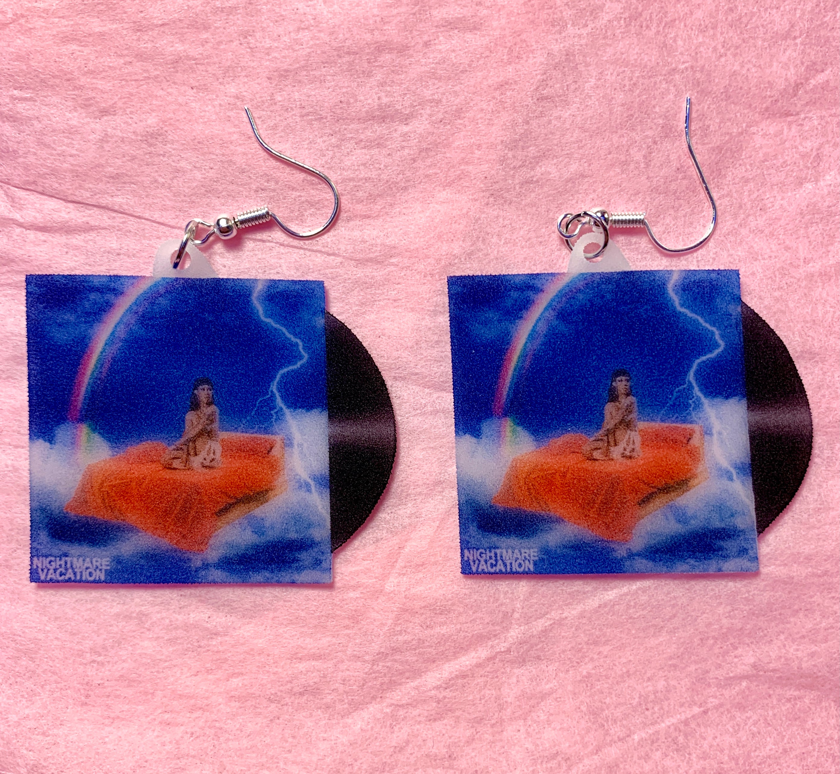 Rico Nasty Nightmare Vacation Vinyl Album Handmade Earrings!