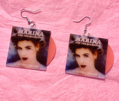 Marina and the Diamonds Electra Heart Vinyl Album Handmade Earrings!