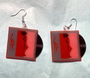 LPX Bolt in the Blue Vinyl Album Handmade Earrings!